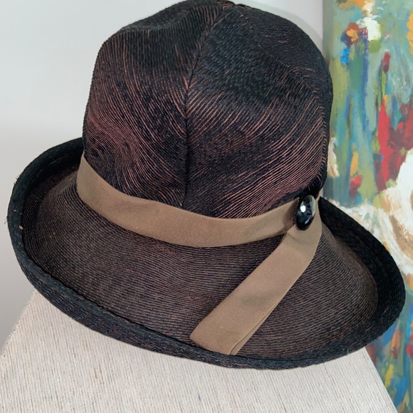 Stylish Schiaparelli Chapeau Hat Brown Tones - Picture 7 of 8